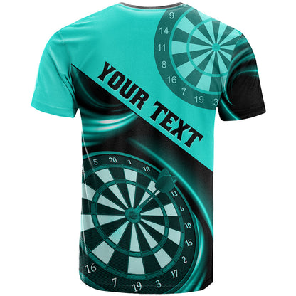 Personalised Darts T-Shirt Turquoise Abstract Light Graphic Tee