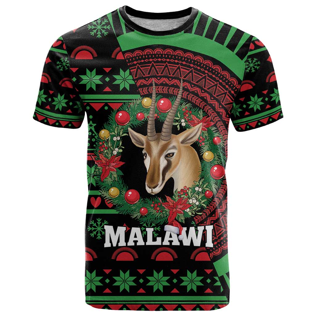 Personalized Malawi Christmas T-Shirt Thompson Gazelle - African Pattern Graphic Tee