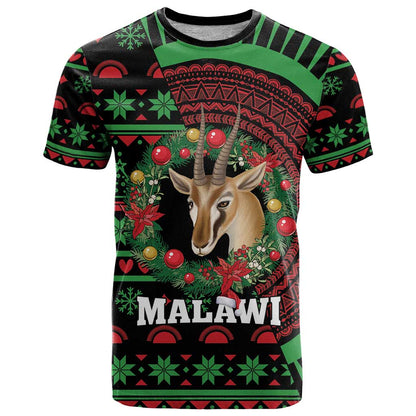 Personalized Malawi Christmas T-Shirt Thompson Gazelle - African Pattern Graphic Tee