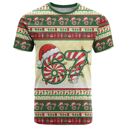 67 Six Seven Funny Meme Christmas T-Shirt Funny Xmas Graphic Tee