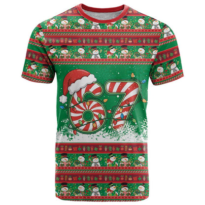 67 Six Seven Funny Meme Christmas T-Shirt Funny Xmas Graphic Tee