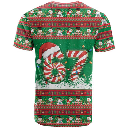 67 Six Seven Funny Meme Christmas T-Shirt Funny Xmas Graphic Tee