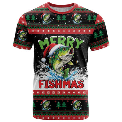 Fishing Christmas Merry Fishmas T-Shirt We Wish You A Merry Fishmas Graphic Tee