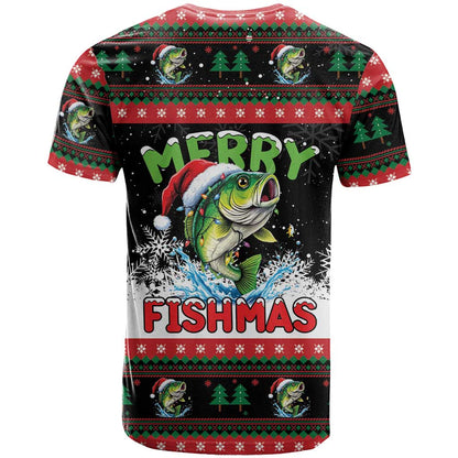 Fishing Christmas Merry Fishmas T-Shirt We Wish You A Merry Fishmas Graphic Tee