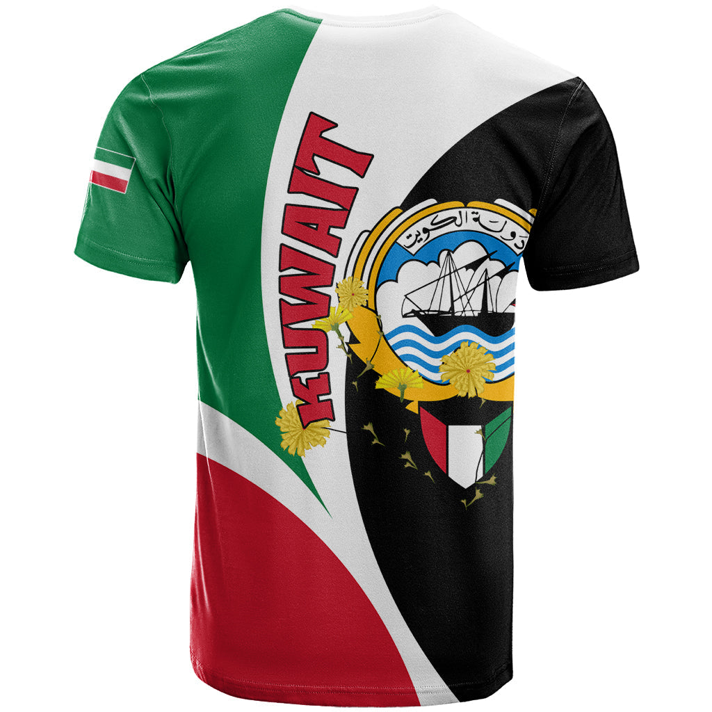 Kuwait National Day T-Shirt Kuwayt Coat Of Arms Arfaj Flower Graphic Tee