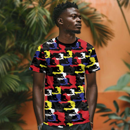 Haiti Map Camouflage Colorful T-Shirt Graphic Tee