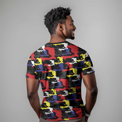 Haiti Map Camouflage Colorful T-Shirt Graphic Tee