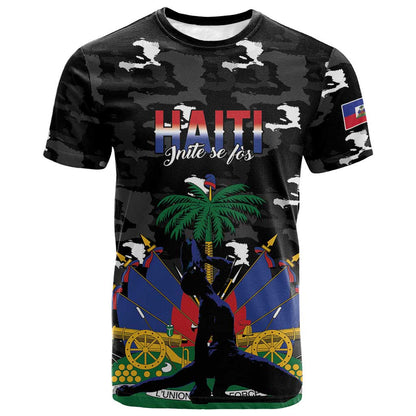 Personalized Haiti Map Camouflage T-Shirt Unique Style Graphic Tee