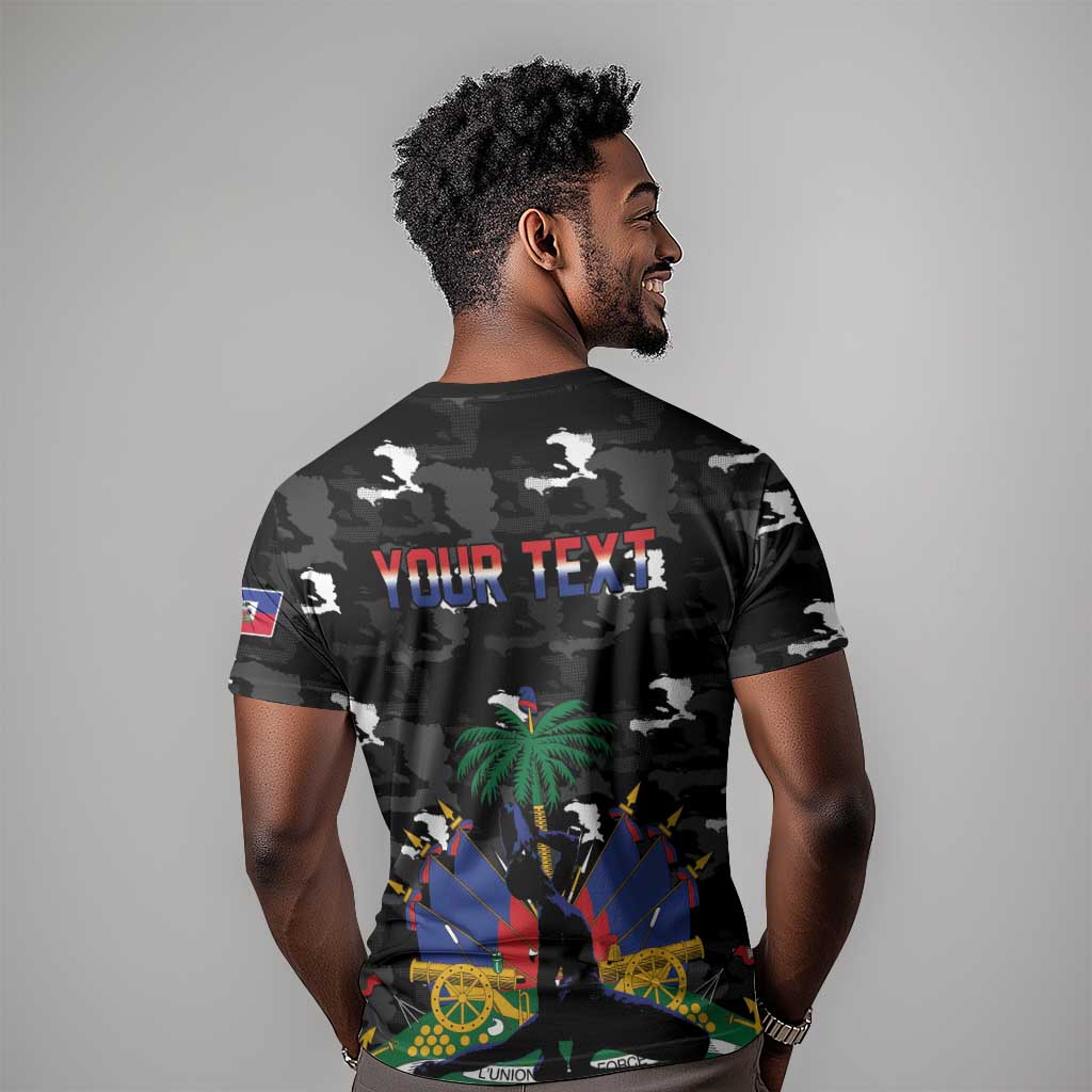 Personalized Haiti Map Camouflage T-Shirt Unique Style Graphic Tee