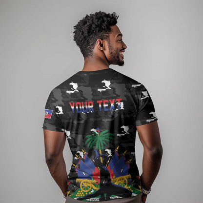 Personalized Haiti Map Camouflage T-Shirt Unique Style Graphic Tee