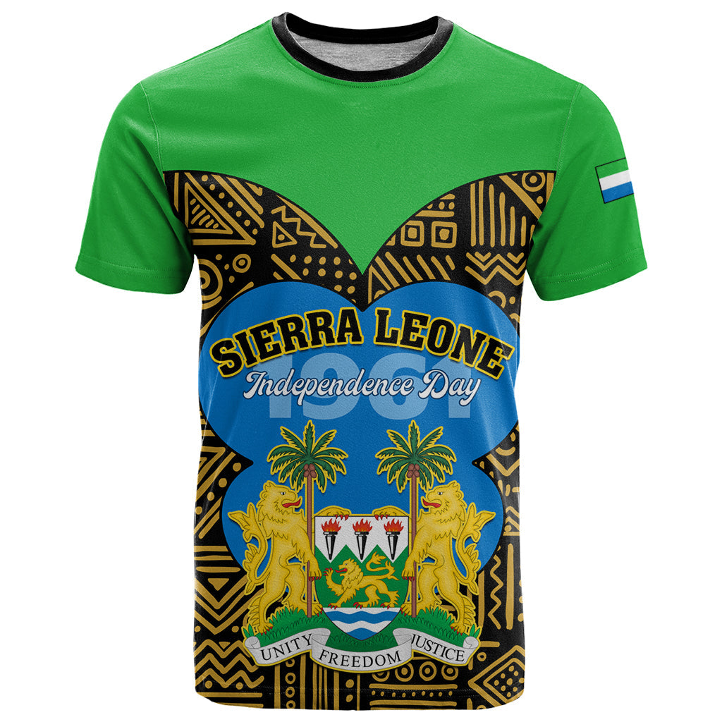 Sierra Leone Independence Day 2024 T-Shirt Happy 63rd Anniversary African Pattern Graphic Tee