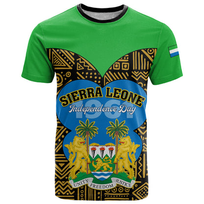 Sierra Leone Independence Day 2024 T-Shirt Happy 63rd Anniversary African Pattern Graphic Tee