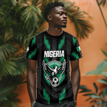 Custom Football Nigeria T-Shirt Soar Super Eagles Graphic Tee