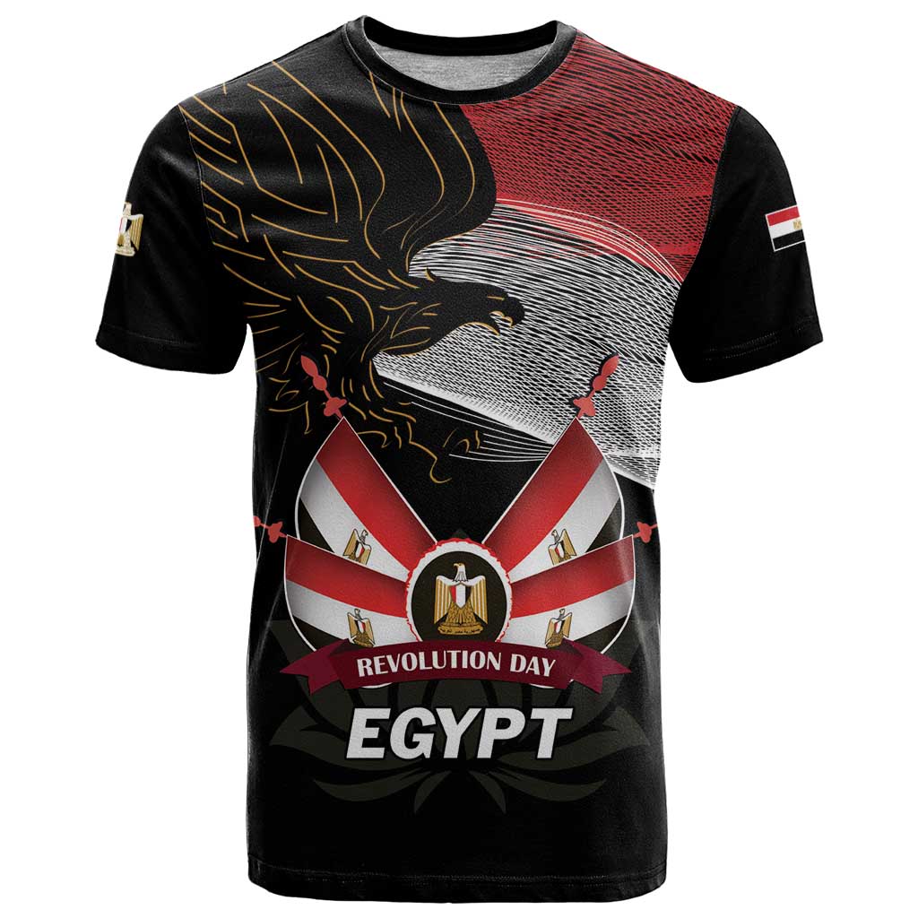 Personalized Egypt Revolution Day T-Shirt Steppe Eagle Lotus Flower Graphic Tee