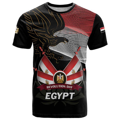 Personalized Egypt Revolution Day T-Shirt Steppe Eagle Lotus Flower Graphic Tee