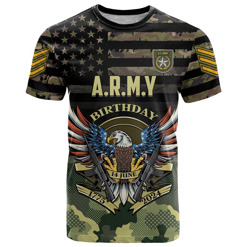 Personalized ARMY Birthday 2024 T-Shirt US 249th Anniversary Graphic Tee