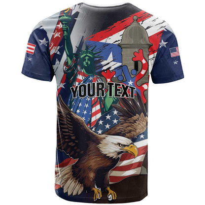 Personalized Puerto Rico 4th of July T-Shirt USA Statue of Liberty El Morro Graphic Tee