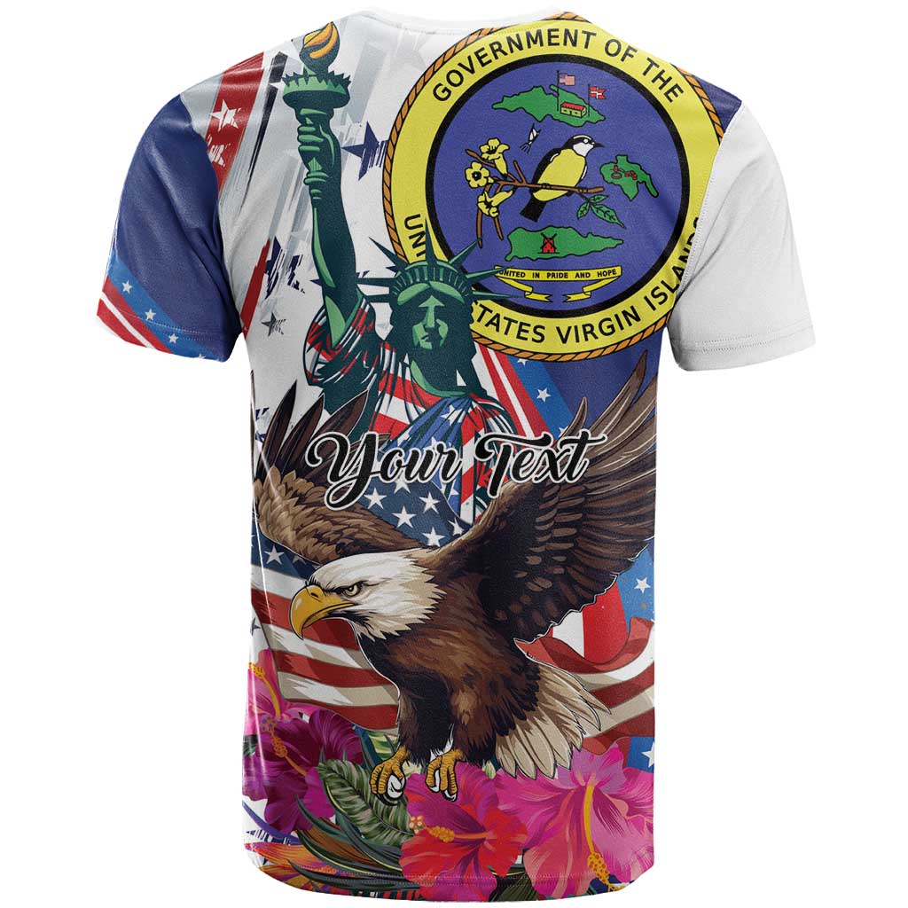 Personalized US Virgin Islands 4th of July T-Shirt US Eagle Statue of Liberty Graphic Tee