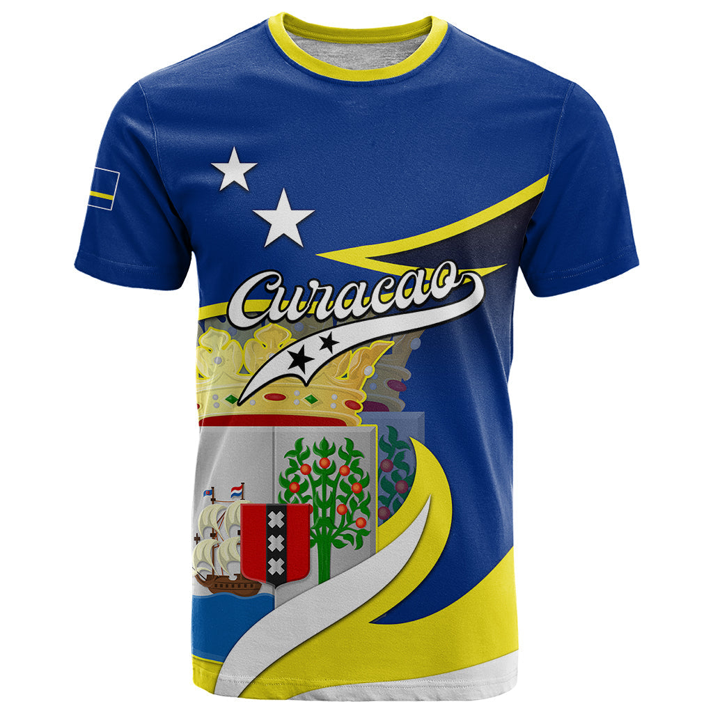 Curacao T-Shirt Coat Of Arms With Map Special Version Graphic Tee