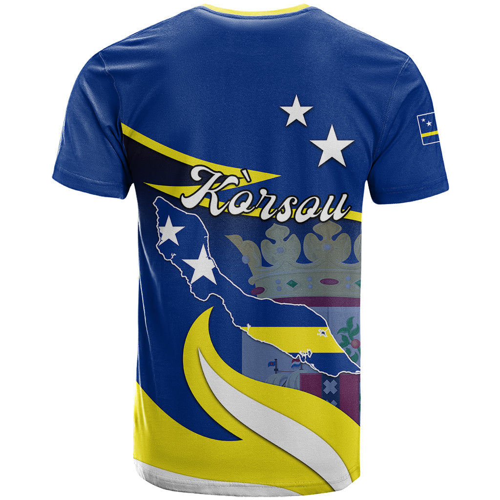 Curacao T-Shirt Coat Of Arms With Map Special Version Graphic Tee