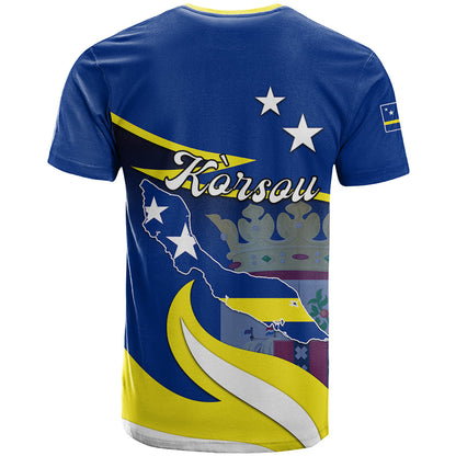 Curacao T-Shirt Coat Of Arms With Map Special Version Graphic Tee
