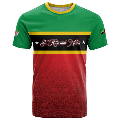 Personalized Saint Kitts and Nevis Royal Pattern T-Shirt Graphic Tee