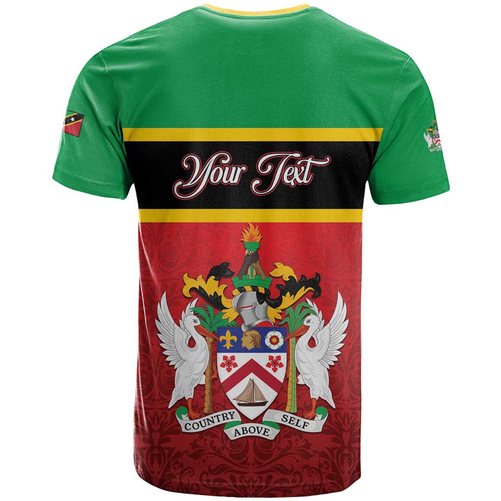 Personalized Saint Kitts and Nevis Royal Pattern T-Shirt Graphic Tee