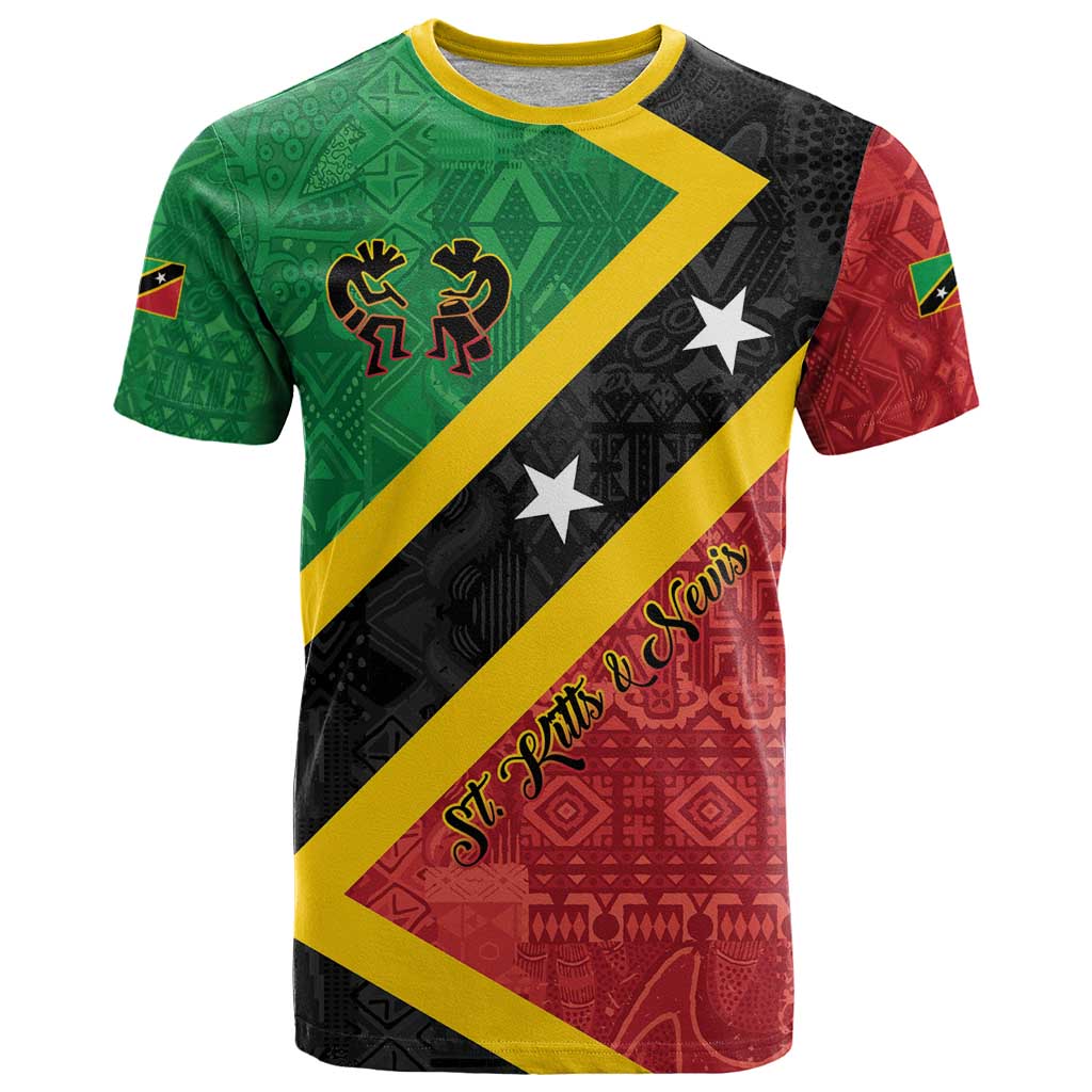 Personalized Saint Kitts and Nevis Culturama T-Shirt African Pattern Graphic Tee