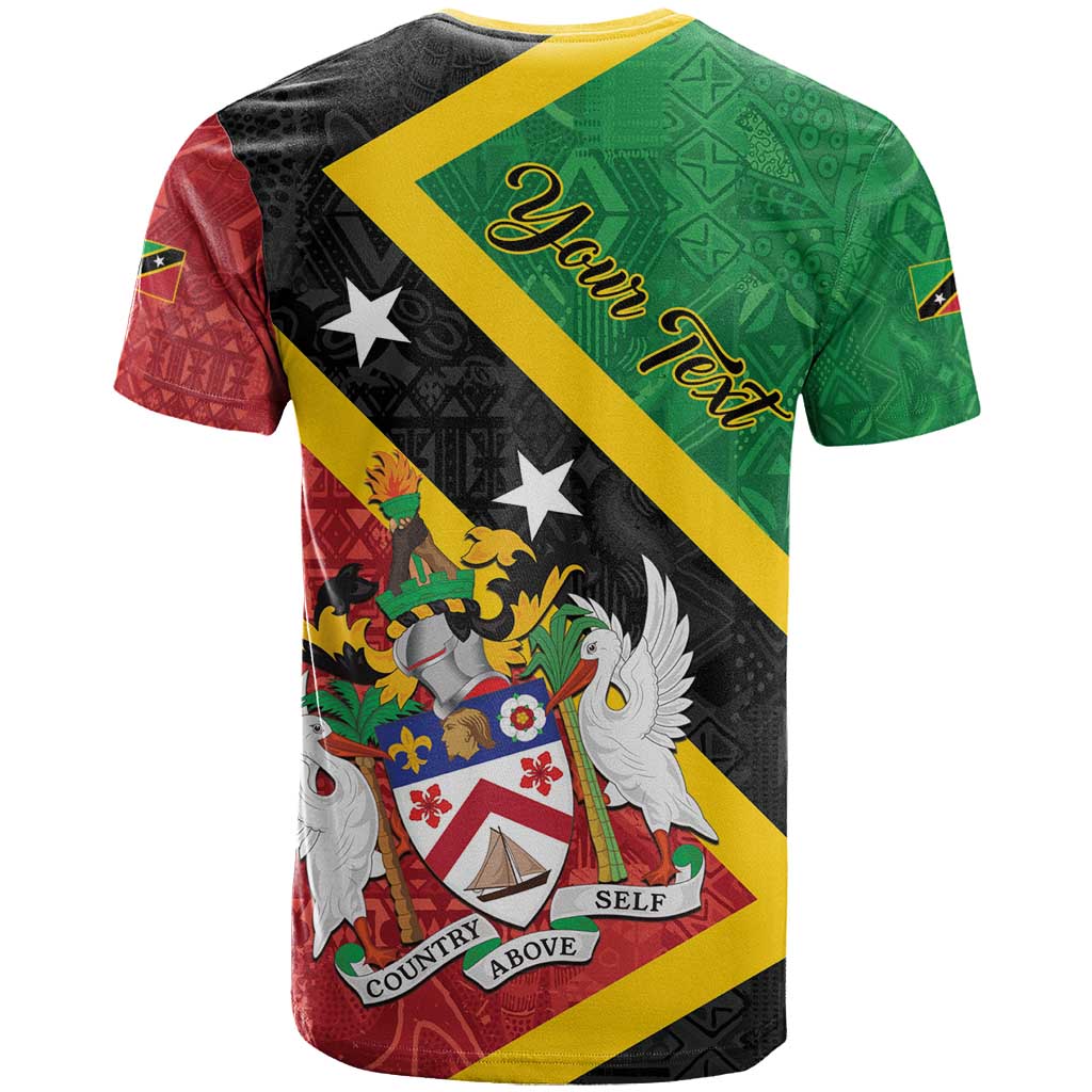 Personalized Saint Kitts and Nevis Culturama T-Shirt African Pattern Graphic Tee