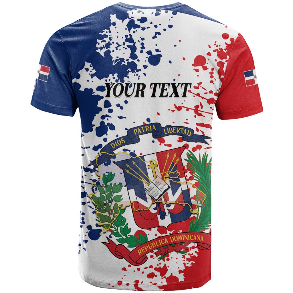 Personalized Dominican Republic Restoration Day T-Shirt Coat Of Arms Flag Colors Graphic Tee