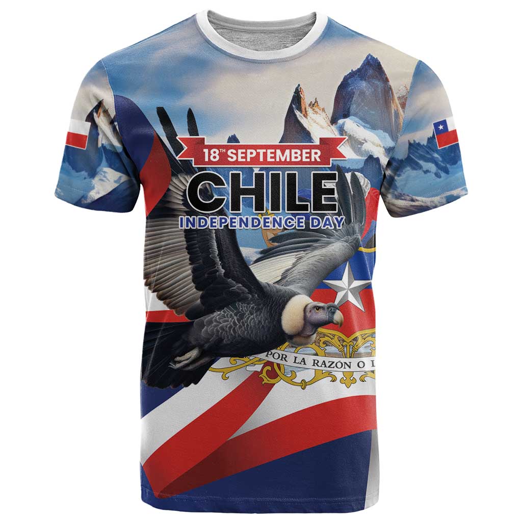 Personalized Chile Independence Day 18th September T-Shirt Andean Condor Flying Graphic Tee