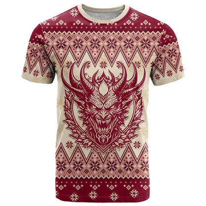 Austria Christmas T-Shirt Krampus Xmas Pattern Graphic Tee