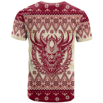 Austria Christmas T-Shirt Krampus Xmas Pattern Graphic Tee