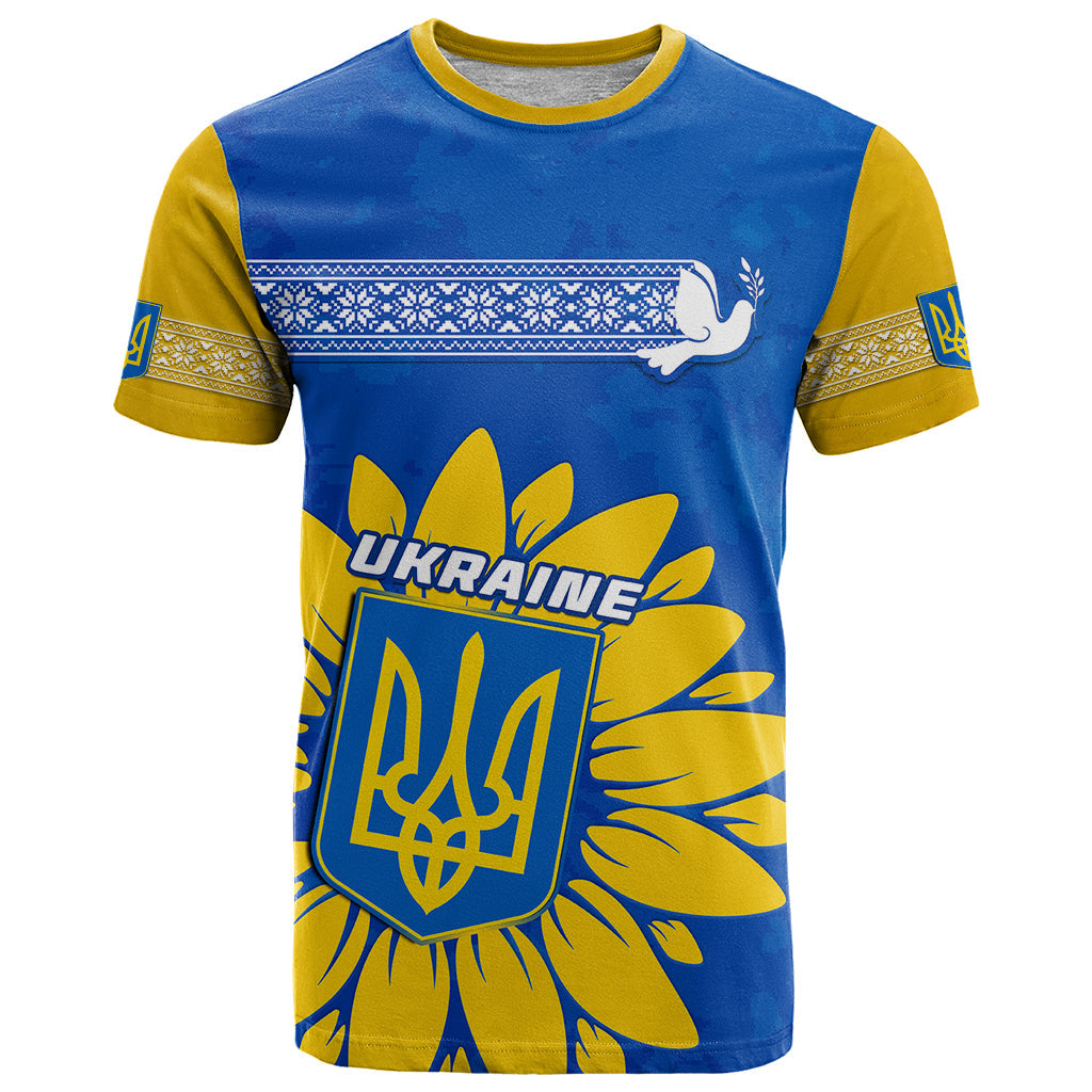 Ukraine T-Shirt Ukrainian Coat Of Arms With Sunflower Graphic Tee