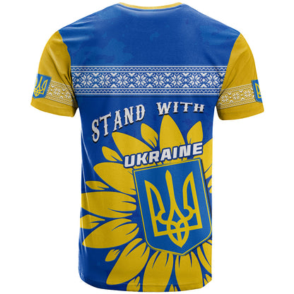 Ukraine T-Shirt Ukrainian Coat Of Arms With Sunflower Graphic Tee