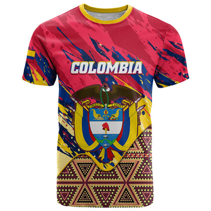 Colombia T-Shirt Colombian Tribal Seamless Patterns Graphic Tee