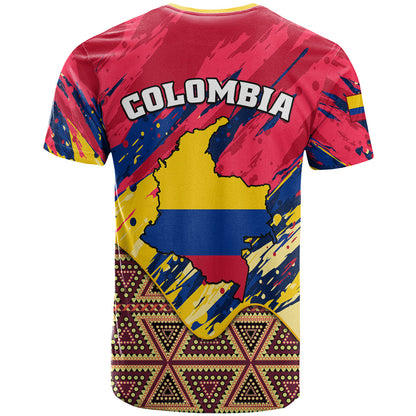 Colombia T-Shirt Colombian Tribal Seamless Patterns Graphic Tee