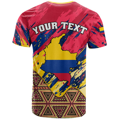 Personalised Colombia T-Shirt Colombian Tribal Seamless Patterns Graphic Tee