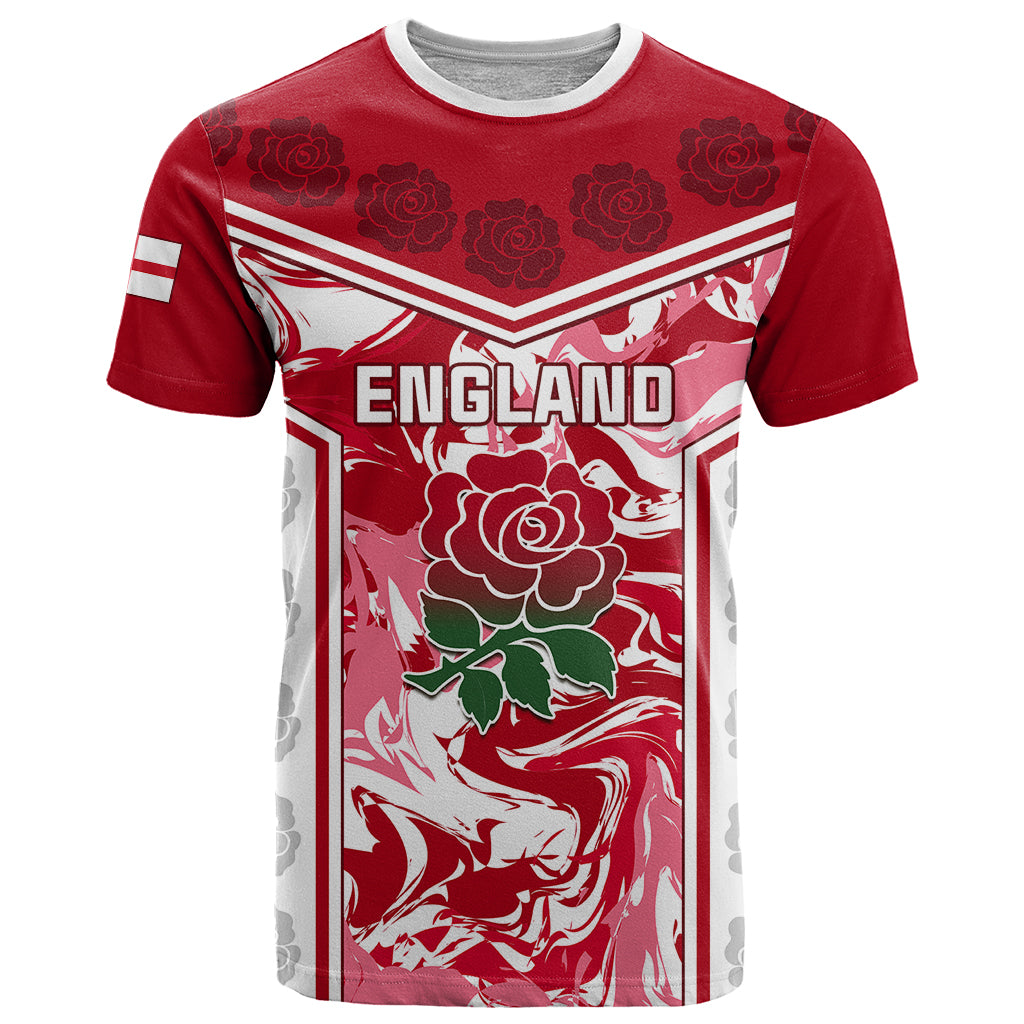 Custom England Rugby T-Shirt The Red Rose Come On World Cup Graphic Tee