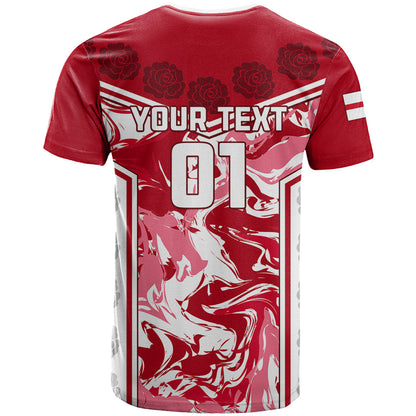Custom England Rugby T-Shirt The Red Rose Come On World Cup Graphic Tee
