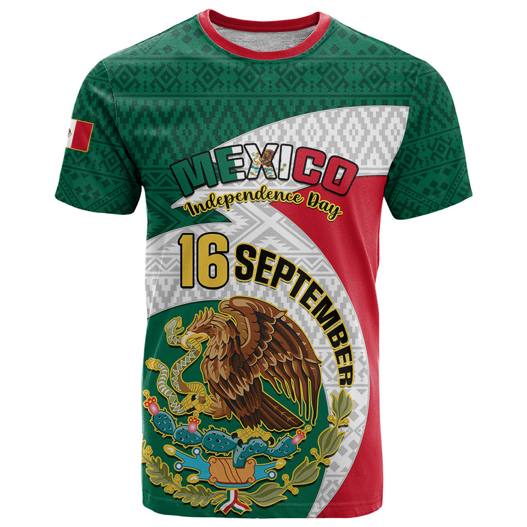 Personalised Mexico Independence Day T-Shirt Mexican Aztec Pattern Graphic Tee