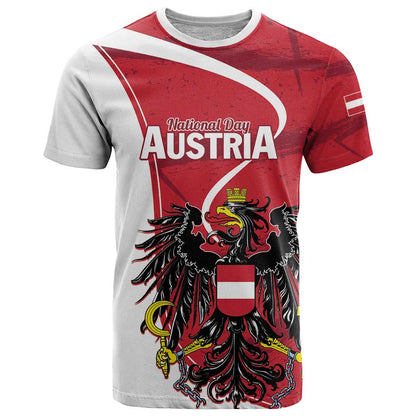 Personalized Austria National Day T-Shirt Republik Osterreich Black Eagle Graphic Tee