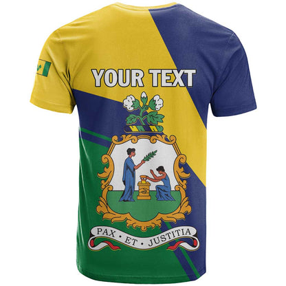 Personalized Saint Vincent and the Grenadines T-Shirt Pax et Justitia Cannonball Flower Graphic Tee