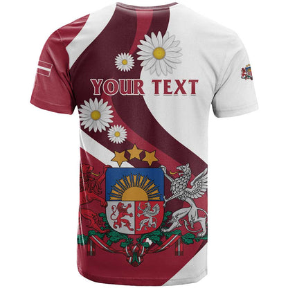 Personalized Latvia T-Shirt Dievs sveti Latviju Graphic Tee
