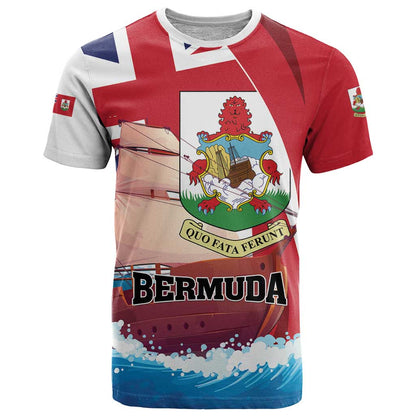 Personalised Bermuda T-Shirt Quo Fata Ferunt Graphic Tee
