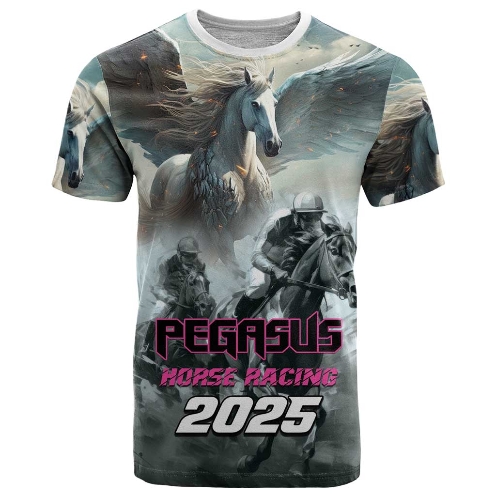 Personalized Pegasus Horse Racing 2025 T-Shirt Soar to Victory Graphic Tee
