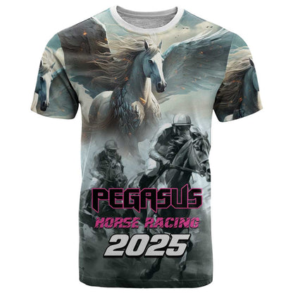 Personalized Pegasus Horse Racing 2025 T-Shirt Soar to Victory Graphic Tee