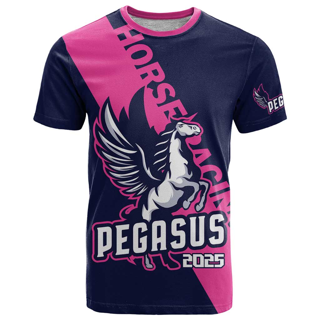 Personalized Pegasus Horse Racing 2025 T-Shirt Where Champions Rise Graphic Tee