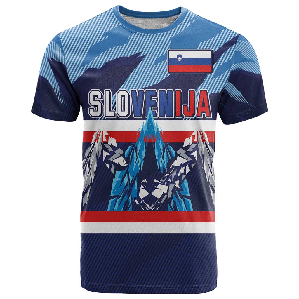 Custom Slovenia Sport Fan Jersey T-Shirt Broken Ice Style Patterns Graphic Tee