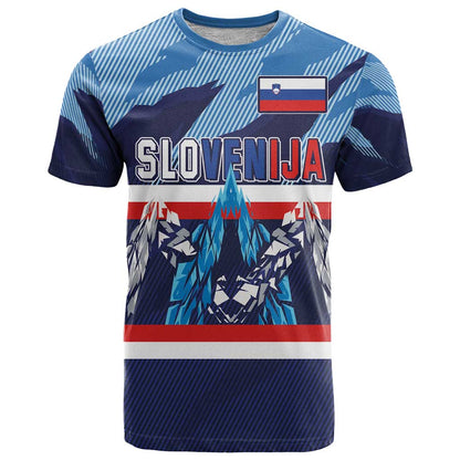 Custom Slovenia Sport Fan Jersey T-Shirt Broken Ice Style Patterns Graphic Tee